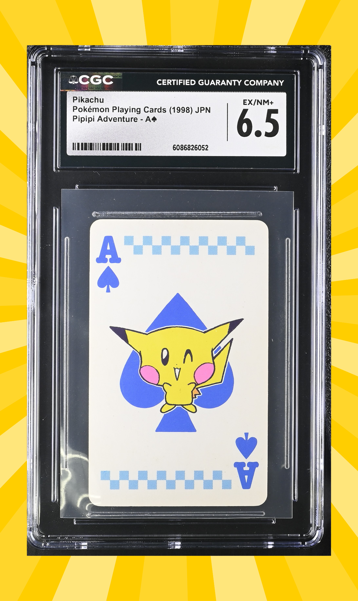 1998 Pipipi Adventure Pikachu Ace of Spades CGC 6.5